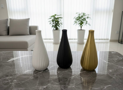 Elegant Ribbed Vase