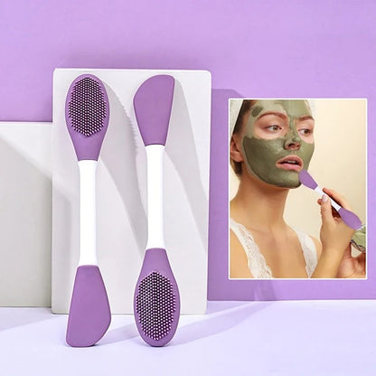 2-in-1 Dual-Headed Silicone Face Mask Brush and Scrubber