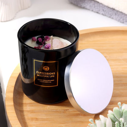 Expressions Beautiful Life Crystal-Infused Aromatherapy Candle & Fragrance Oil Diffuser