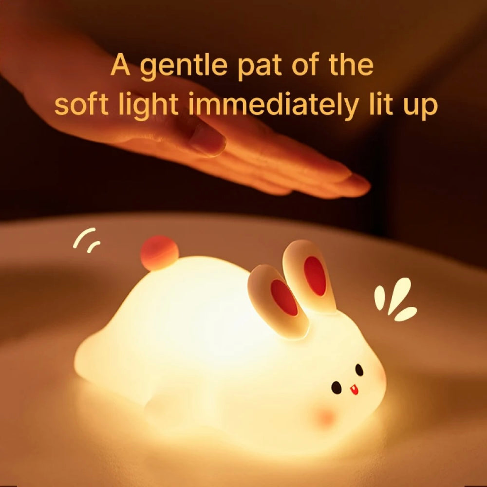 Soft Silicone "Big Face Rabbit" LED Night Light