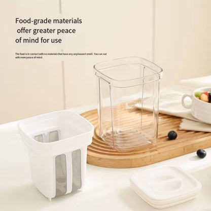 Greek Yogurt Strainer & Whey Separator Container with Fine Mesh Filter
