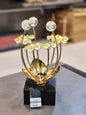 Elegant Golden Flower and Crystal Ball Showpiece