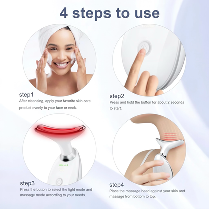 Electric LED Light Therapy Face and Neck Massager