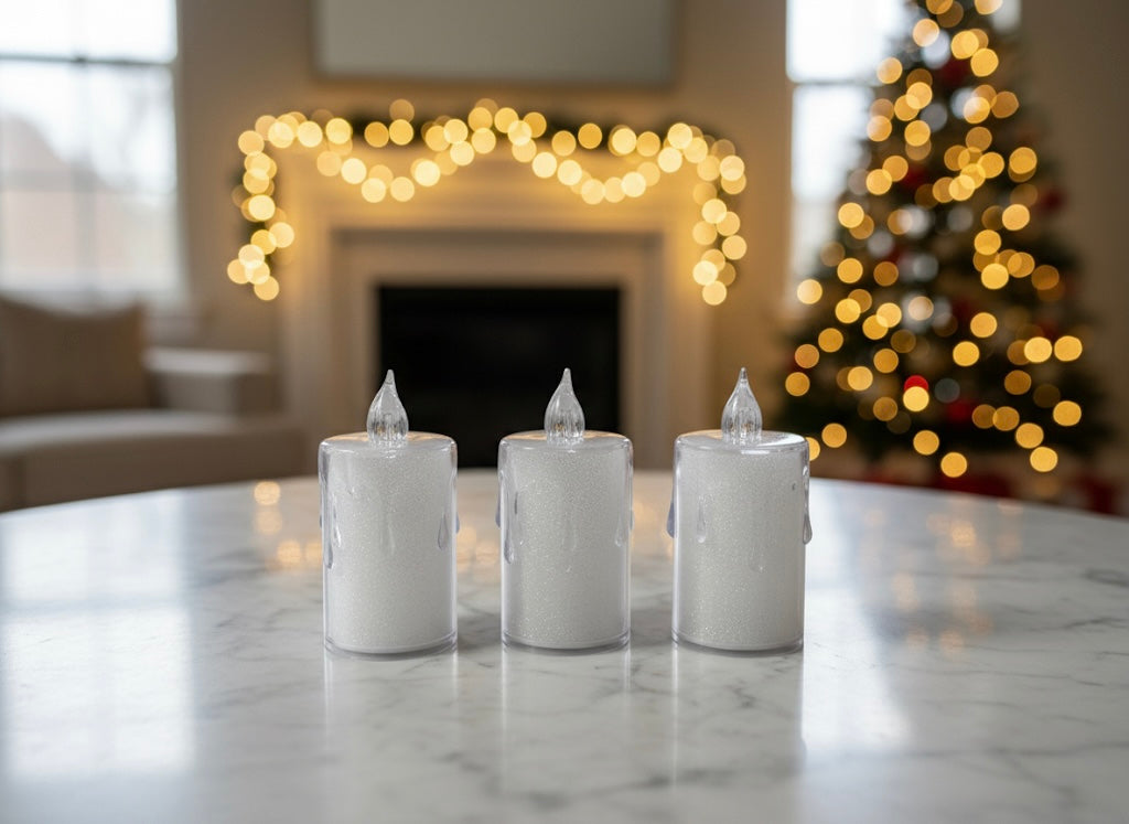 Battery-Operated LED Flickering Flameless Votive Candles with Dripping Wax Effect (Big) (3 Piece)