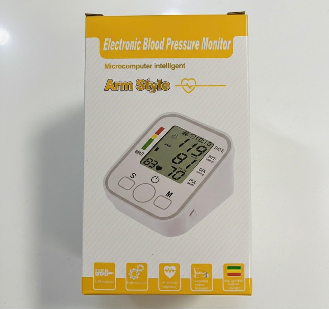Digital Blood Pressure Monitor – Fully Automatic Upper Arm BP Machine with Heart Rate Monitor
