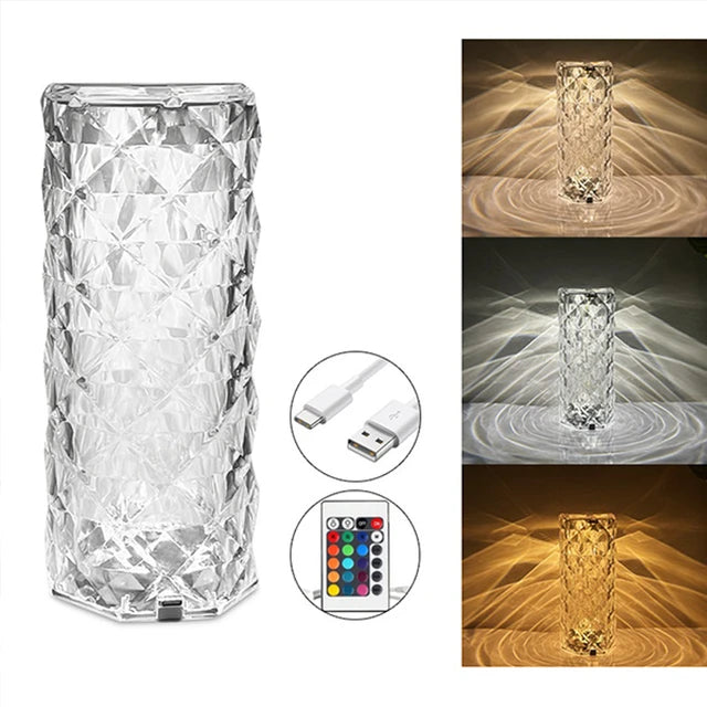 Rechargeable Rose daimond Table lamp with Wireless Remote 16RGB Colours