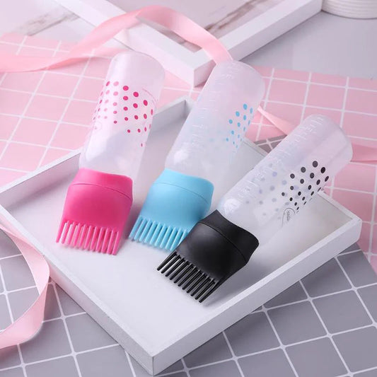 Hair Dye Applicator Bottle with Root Comb Tip