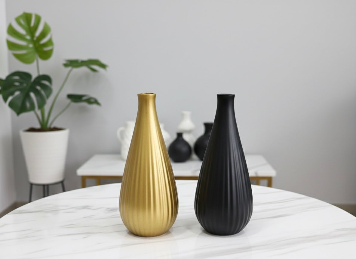 Elegant Ribbed Vase