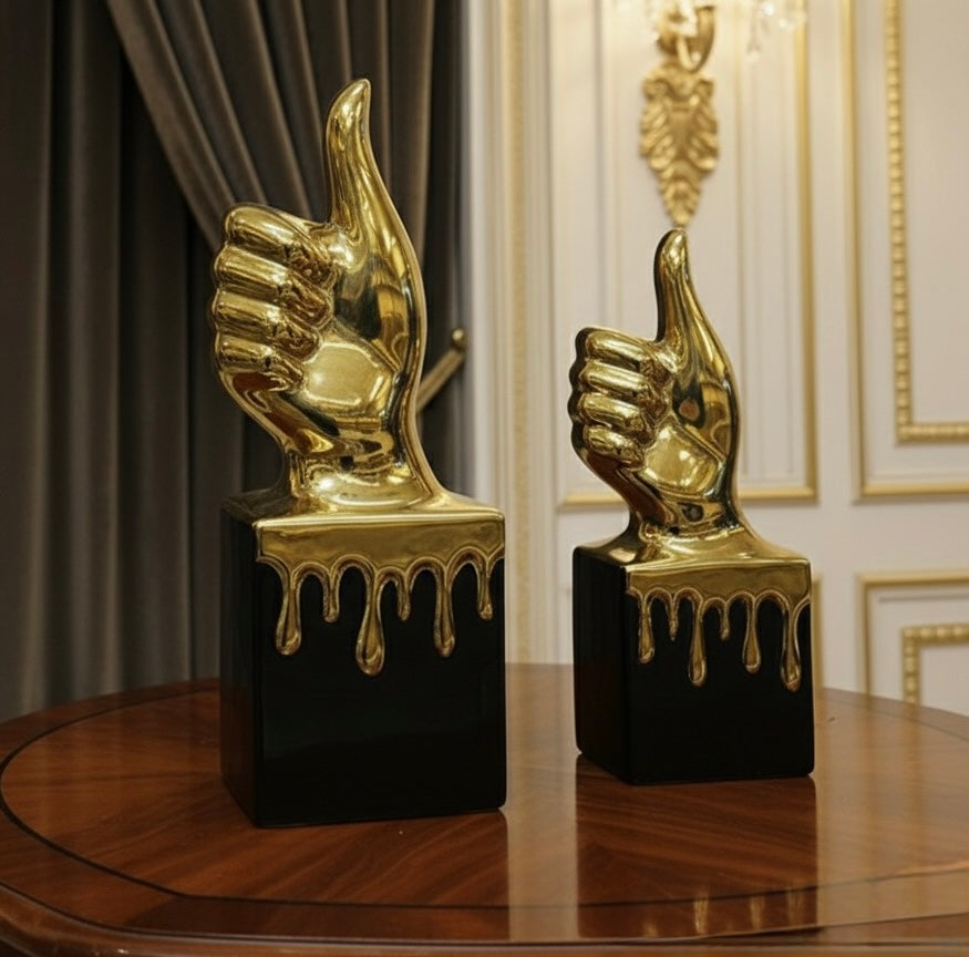 Thumbs-Up Gesture Sculptures (Large & Small) (Black & White)