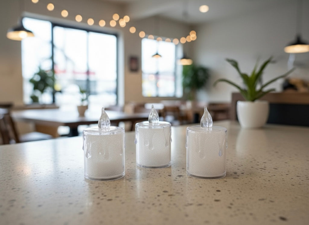 LED Flickering Flameless Votive Candles with Dripping Wax Effect (Small) (3 Piece)