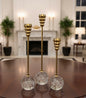 Elegant Metal Candle Holders with Bubble Glass Orbs