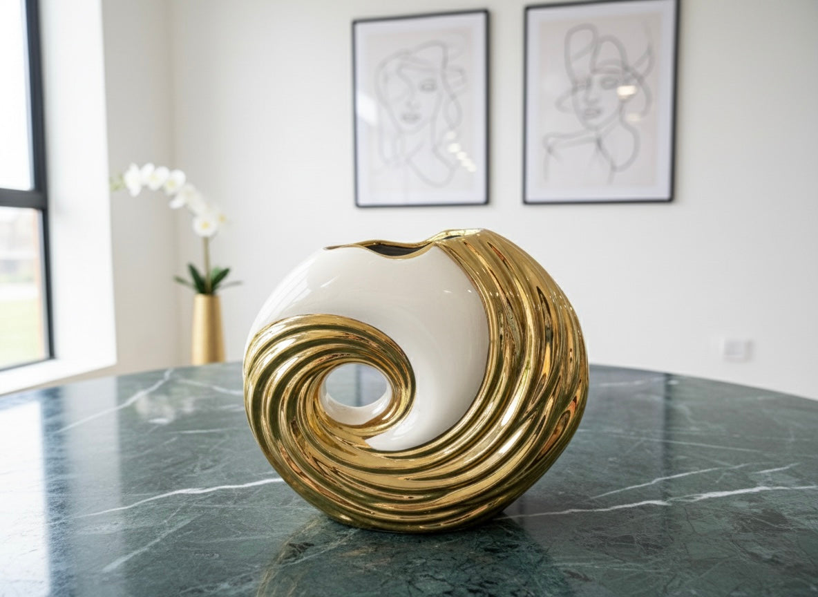 Elegant Spiral Ceramic Vase