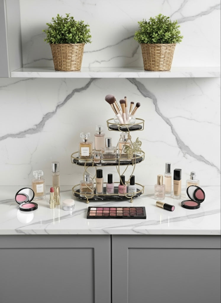 Gold Tiered Countertop Organizer