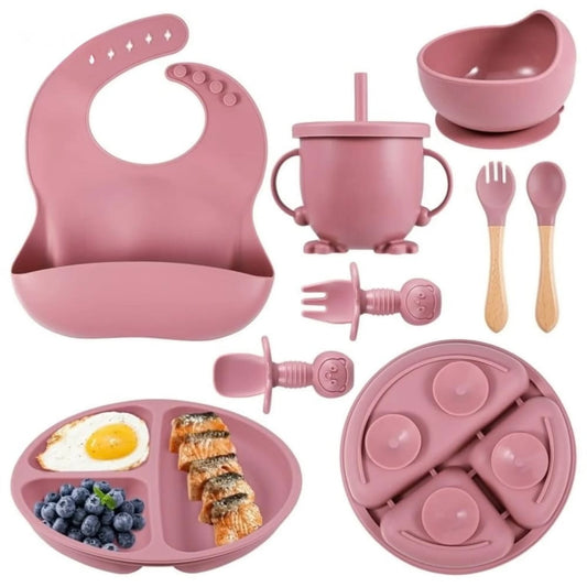 8-Piece Silicone Toddler Tableware Gift Set