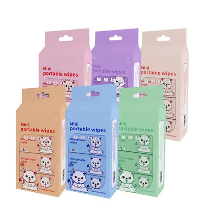 Mini Portable Wet Wipes Value Pack (64 Wipes Total)