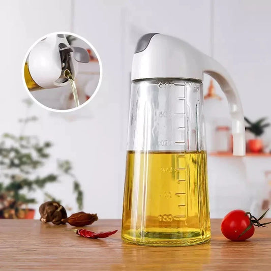 Automatic Cap Glass Oil Dispenser Bottle (600ml)