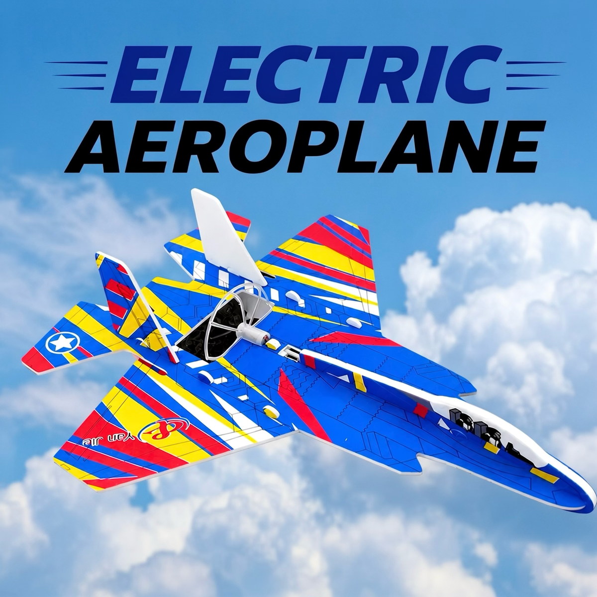 Electric Foam Aeroplane Fighter USB Rechargeable Hand Throw Glider Assembled
