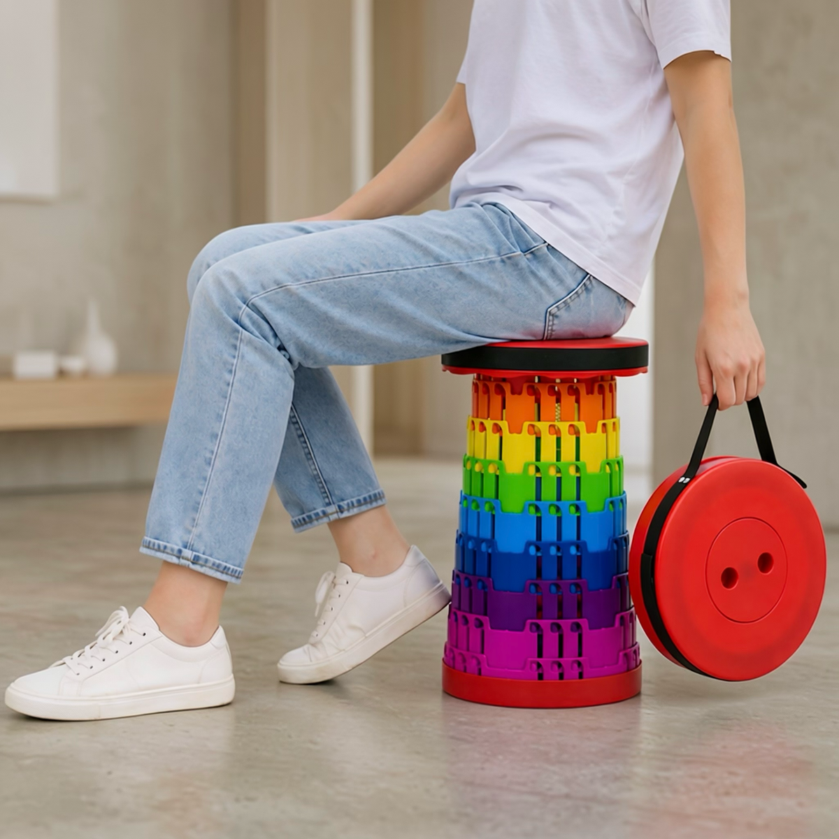 Portable Telescopic Folding Stool