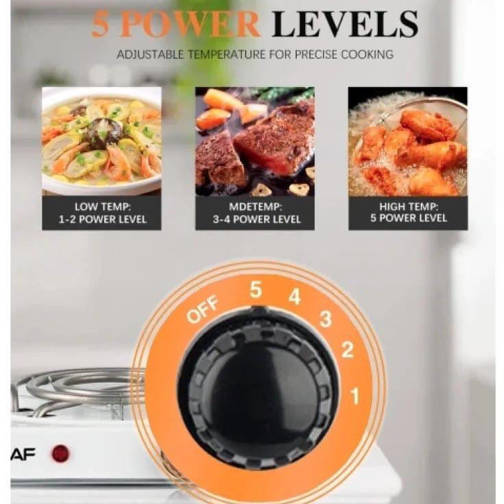 RAF 1000W Portable Single Burner Electric Stove – Adjustable Temperature Hot Plate with Overheat Protection