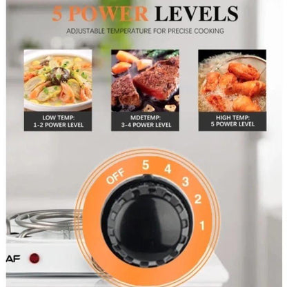 RAF 1000W Portable Single Burner Electric Stove – Adjustable Temperature Hot Plate with Overheat Protection