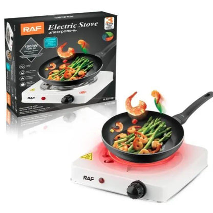 RAF 1000W Portable Single Burner Electric Stove – Adjustable Temperature Hot Plate with Overheat Protection