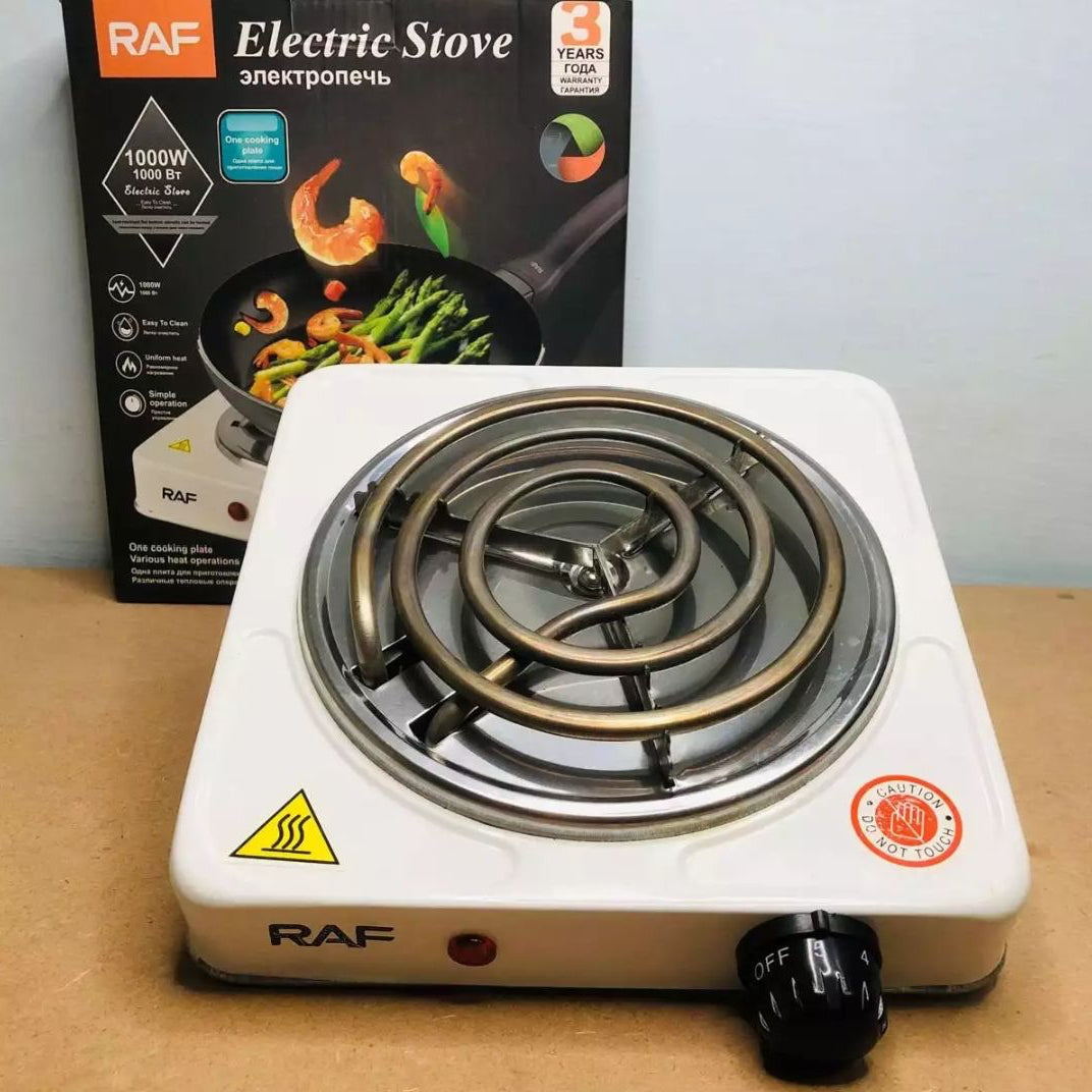 RAF 1000W Portable Single Burner Electric Stove – Adjustable Temperature Hot Plate with Overheat Protection