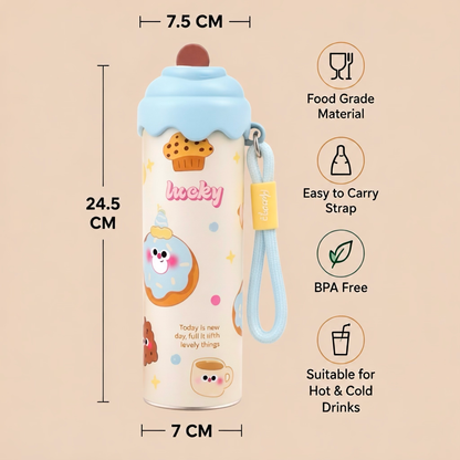 600ml Stainless Steel Insulated Kids Water Bottle Leakproof