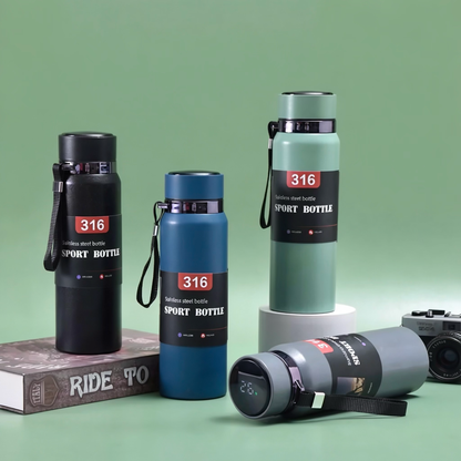 Hot N Cold Stainless Steel Water Bottle With Temperature Display 800ml
