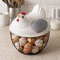 Hen Shaped Egg Basket With Lid Portable Storage