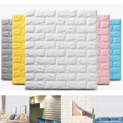 Self-Adhesive 3D Brick-Pattern Wall Panel