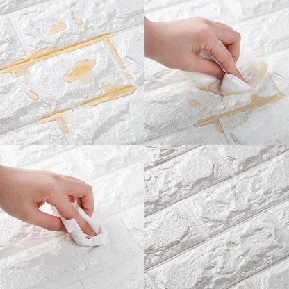 Self-Adhesive 3D Brick-Pattern Wall Panel