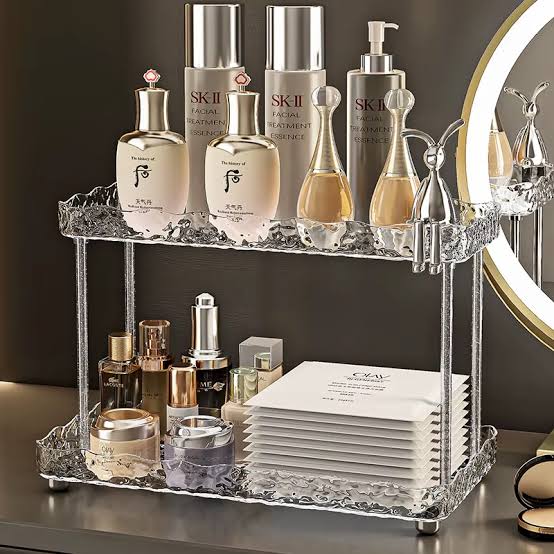 Luxury 2 Tier Acrylic Vanity Cosmetic Organizer