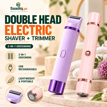 2-in-1 Double Head Electric Shaver and Trimmer for Women