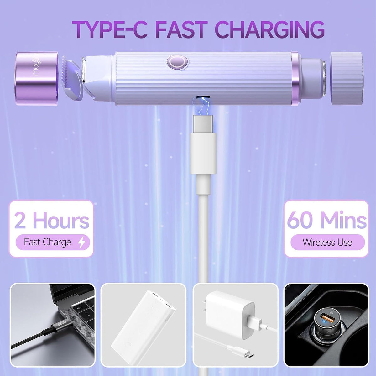2-in-1 Double Head Electric Shaver and Trimmer for Women