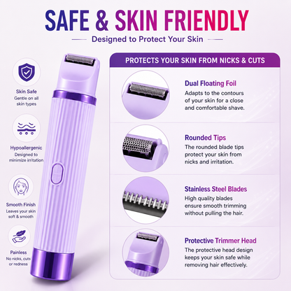 2-in-1 Double Head Electric Shaver and Trimmer for Women