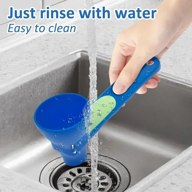 2-in-1 Kitchen Funnel Scoop No Spill Liquid Transfer