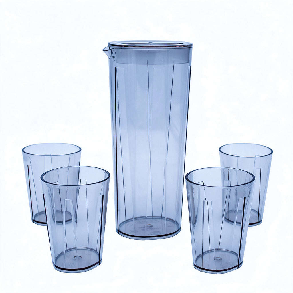 5 Piece Acrylic Water Bottle And Glass Set