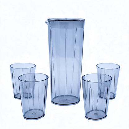 5 Piece Acrylic Water Bottle And Glass Set