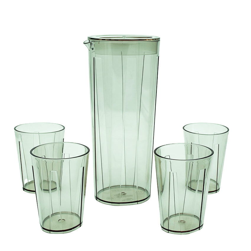5 Piece Acrylic Water Bottle And Glass Set
