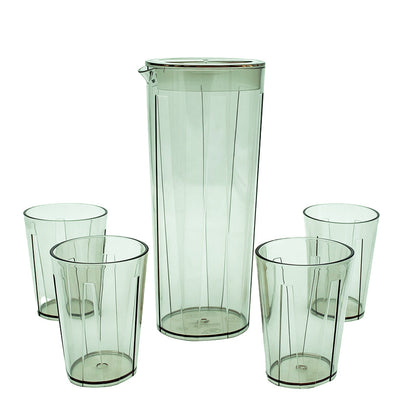 5 Piece Acrylic Water Bottle And Glass Set