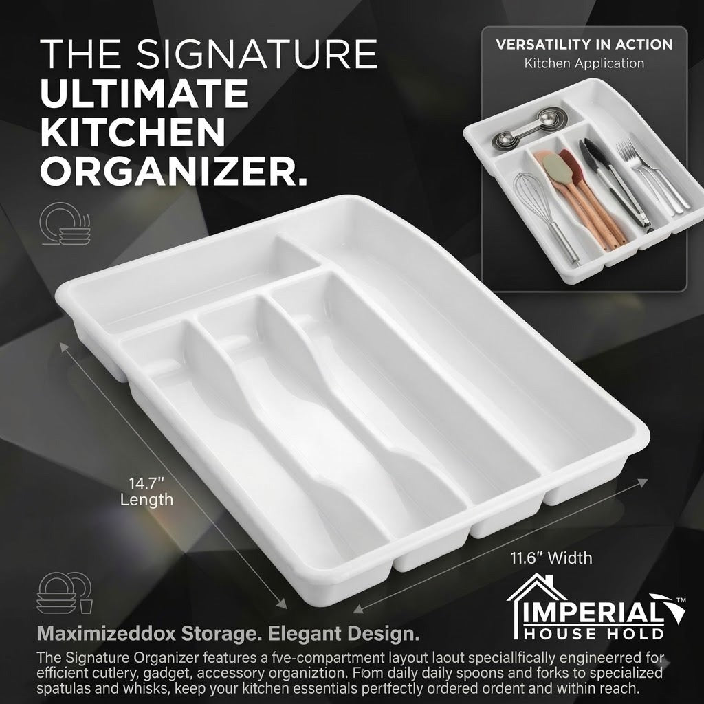 5-Compartment Cutlery Organizer Tray
