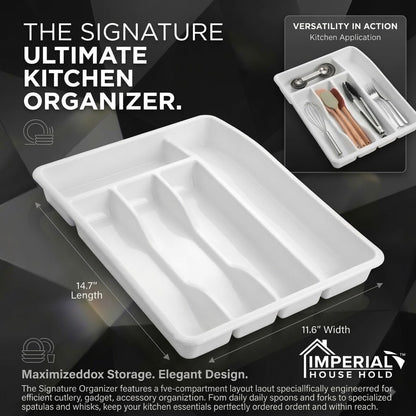 5-Compartment Cutlery Organizer Tray