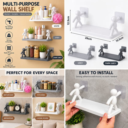 Creative White Plastic Bathroom Storage Shelf