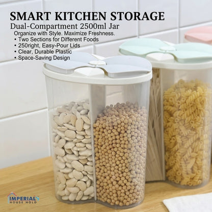 2 Grid Transparent PP Cereal Container