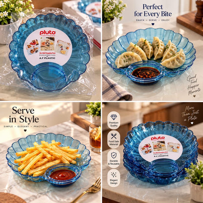 Transparent Shell Shaped Dumpling Dish Stackable Tray