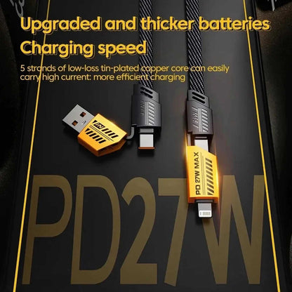 4 in 1 USB to Type C and iPhone PD Charging Cable