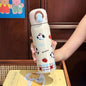 Cartoon Thermos Stainless Steel Double Straw Cup
