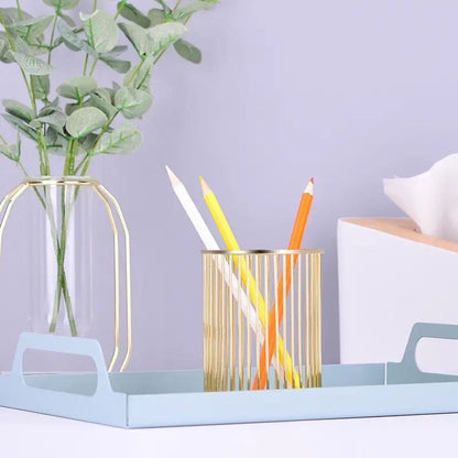 Wire Mesh Metal Desk Pen Holder