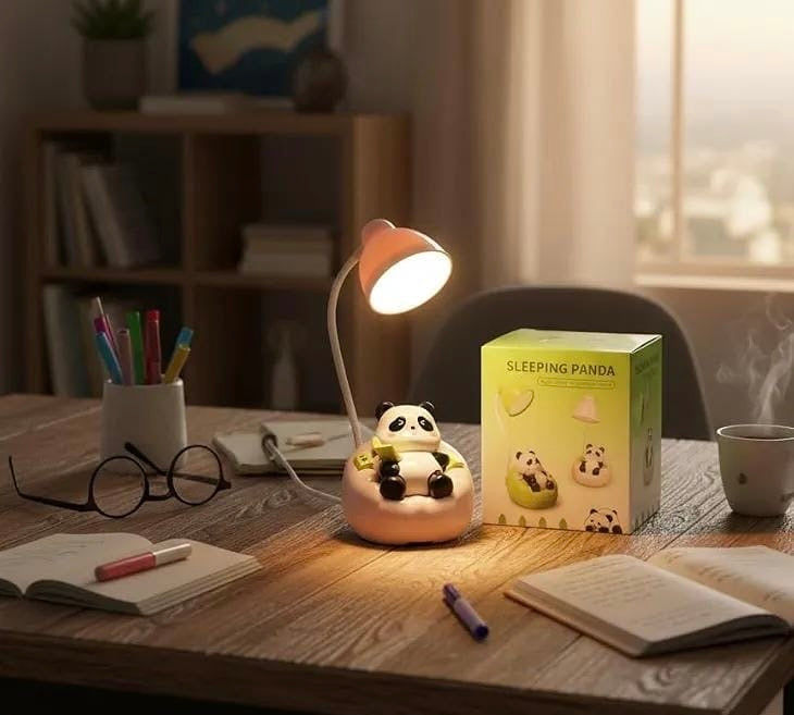 Cute Panda LED Desk Lamp With Phone Holder Adjustable