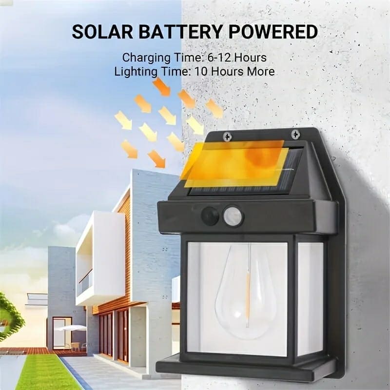 Solar Tungsten Filament Motion Sensor Wall Light
